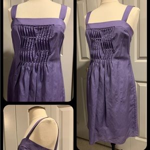 Elie Tahari Purple Sleeveless Dress US 6 UK 10 Linen Blend Lined Back Zipper